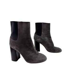 Rag & Bone Agnes Booties 38 Gray Suede Elastic Block Heel Pull On Ankle Boot